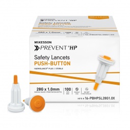 McKesson Prevent HP McKesson 16-PBHPSL28G1.0X-McKesson Prevent HP Push Button Safety Lancet, 28 Gaug