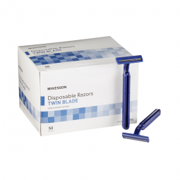 McKesson 16-RZ50 Medi-Pak Twin Blade Disposable Razor-50/Box