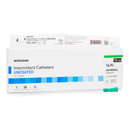 McKesson 16-U1014-Urethral Catheter McKesson Straight Tip Uncoated PVC 14 Fr 10 in, Intermittent Cat