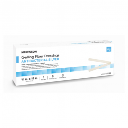 McKesson 177180-McKesson Silver Gelling Fiber Dressing, 3/4 x 18 Inch, Silver Dressings