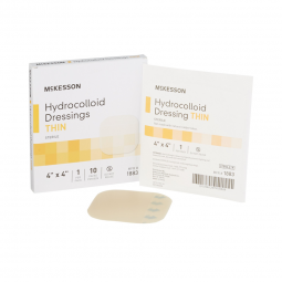 McKesson 1883-McKesson Hydrocolloid Dressing, 4 x 4 Inch, Hydrocolloids (BX) - McKesson Hydrocolloid
