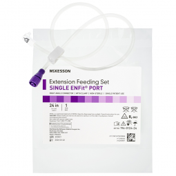 McKesson 194-0124-24 Bolus Enteral Feeding Extension Tube Set, 24 in (BX/5)