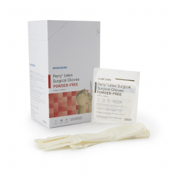McKesson Perry McKesson 20-1065N Perry Performance Plus Surgical Glove, Size 6.5, Cream, Medical Glo