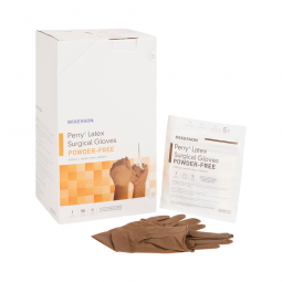 McKesson Perry McKesson 20-1355N Perry Latex Surgical Glove, Size 5.5, Brown, Medical Gloves (BX/50)