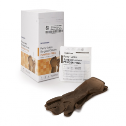 McKesson Perry McKesson 20-1365N Perry Latex Surgical Glove, Size 6.5, Brown, Medical Gloves (CS/200