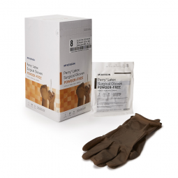 McKesson Perry McKesson 20-1380N Perry Latex Surgical Glove, Size 8, Brown, Medical Gloves (BX/50)