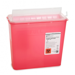 McKesson Prevent McKesson 2262 Prevent Red Sharps Container, 1-1/4 gal, 10-3/4 x 10-1/2 x 4-3/4 in (