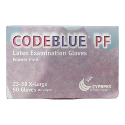 CODEBLUE PF McKesson 23-38-CodeBlue PF Latex Extended Cuff Length Exam Glove, Extra Large, Blue (BX/