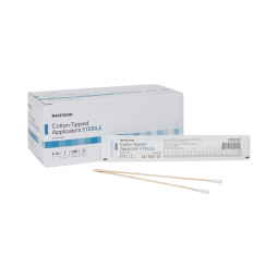 McKesson 24-106-1S Sterile Swabsticks, Cotton Tip, 6 in Wood Shaft, Applicators & Swabsticks (CS/100