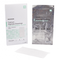 McKesson 3559-McKesson Silver Calcium Alginate Dressing, 4 x 8 Inch, Silver Dressings