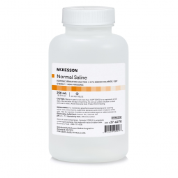 McKesson 37-6270 Saline Irrigation Solution, 250 mL Bottle (CS/24)