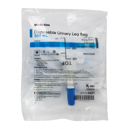 McKesson 4601 Disposable Urinary Leg Bag, 500 mL (CS/48)