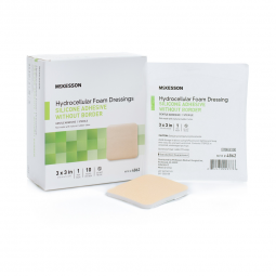 McKesson 4862-McKesson Silicone Gel Adhesive without Border Silicone Foam Dressing, 3 x 3 Inch, Foam