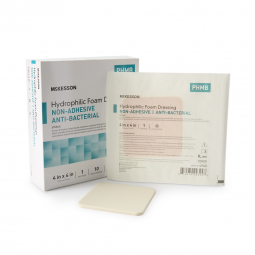 McKesson 4940-McKesson Antibacterial Foam Dressing, 4 x 4 Inch, Foams