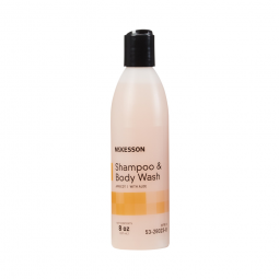 McKesson 53-28023-8 Shampoo & Body Wash, Apricot Scent, 8 oz Squeeze Bottle, Shampoos & Conditioners