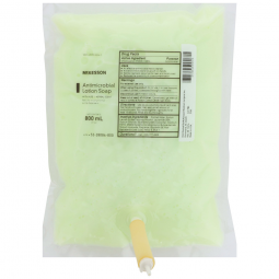 McKesson 53-28086-800 Antimicrobial Lotion Soap, Herbal Scent, 800 mL, Dispenser Refill Bag, Green, 