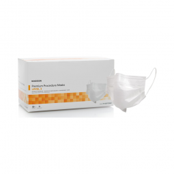 McKesson 73-GCFCXSSF Procedure Mask, Pleated with Earloops, One Size Fits Most, White, Non-Sterile (