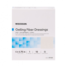 McKesson 87400 Gelling Fiber Wound Dressing, 4 x 4-3/4 in (BX/10)