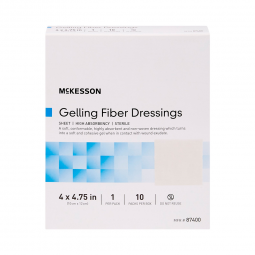 McKesson 87400-McKesson Gelling Fiber Wound Dressing, 4 x 4-3/4 Inch, Cellulose (CS) - McKesson Gell