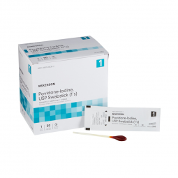 McKesson 986-McKesson Impregnated Swabstick, 10% Strength, Povidone Iodine, Individual Packet, Appli