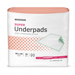 McKesson Super McKesson UPMD3030-100 Super Moderate Absorbency Underpad, 30 x 30 in, Underpads (CS/1