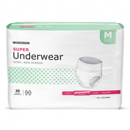 McKesson UW33844 Super Moderate Absorbent Underwear, Medium (BG/20)