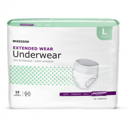 McKesson UWEXTLG-McKesson Extended Wear Maximum Absorbent Underwear, Large, Underwear (CS)