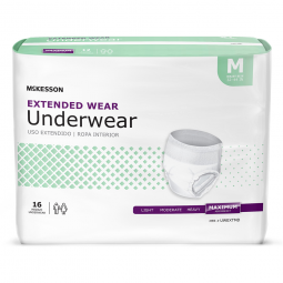 McKesson UWEXTMD-McKesson Extended Wear Maximum Absorbent Underwear, Medium, Underwear (BG)
