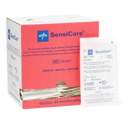 SensiCare Medline 484406-SensiCare Stretch Vinyl Exam Glove, Medium, Beige, Medical Gloves (CS)