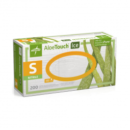 Aloetouch Ice Medline MDS195284-Aloetouch Ice Nitrile Exam Glove, Small, Green, Medical Gloves (BX)