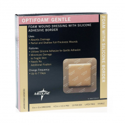 Optifoam Gentle Medline MSC2066EP-Optifoam Gentle Foam Dressing, 6 x 6 Inch, Foams (CS)