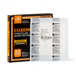 Exuderm LP Medline MSC5100-Exuderm LP Hydrocolloid Dressing, 4 x 4 Inch, Hydrocolloids (BX)