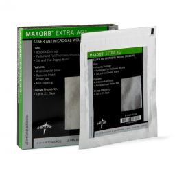 Maxorb Extra Ag+ Medline MSC9445EP-Maxorb Extra Ag+ Calcium Alginate Dressing with Silver, 4 x 4 In