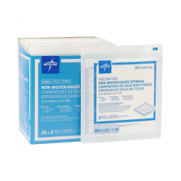 Medline Avant Gauze NON21446 Sterile Nonwoven Sponge, 4 x 4 in (50/Box)