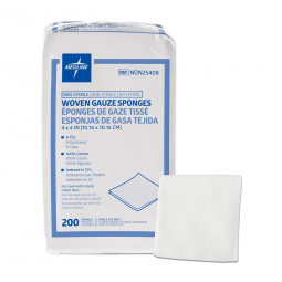 Medline NON25408 Gauze Sponge, 8 Ply, 4 x 4 in (200/Pack)