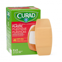 Curad Medline NON25504-Curad Tan Adhesive Strip, 2 x 4 Inch, Adhesive Bandages (CS) - Curad Tan Adhe