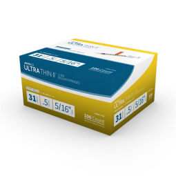 MHC Medical 742 Standard Insulin Syringe with Needle, 0.5 mL, 31G, 5/16 in (100/BX)