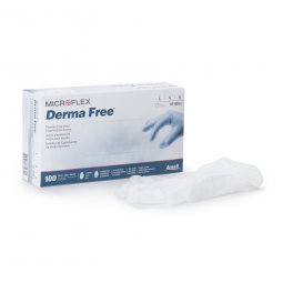 Derma Free Microflex Medical DF-850-L-Derma Free Vinyl Exam Glove, Large, Clear, Exam Gloves (CS)