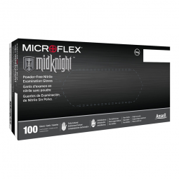 MICROFLEX MidKnight Microflex Medical MK-296-S-Microflex Midknight Nitrile Exam Glove, Small, Black 