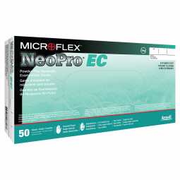 NeoPro EC Microflex Medical NEC-288-S-NeoPro EC Polychloroprene Extended Cuff Exam Glove, Small, Gre