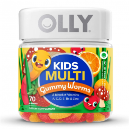 OLLY Kids Multi Gummy Worms OLLY 85000446216 GUMMY WORMS KIDS MULTI SOUR FRUITY PUNCH (70/BT)