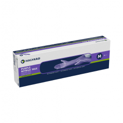 O&M Halyard 44993 Purple Nitrile Max  Extended Cuff Length Exam Glove, Medium (BX/50)