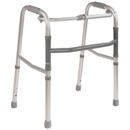 PCP 5051-SR Folding Adjustable Walker - Single Release - Adult and Jr. Sizes - Wheel Options - Gray