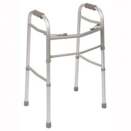PCP 5052-DR Folding Adjustable Walker - Double Release - Adult and Jr. Sizes - Wheel Options - Gray