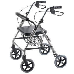 PCP 5313 Adjustable Rollator with Curved Backrest - Chrome