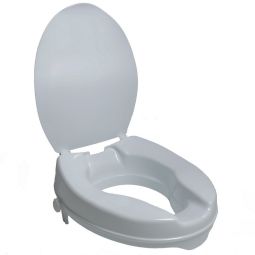 PCP 7022-P Molded Toilet Seat Riser with Lid - White
