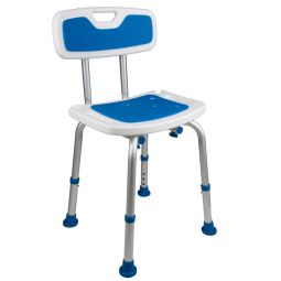 PCP 7103 Adjustable Padded Bath Safety Seat with Backrest - Blue