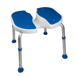 PCP 7104 Adjustable Padded Bath Safety Seat with Hygienic Cutout - Blue