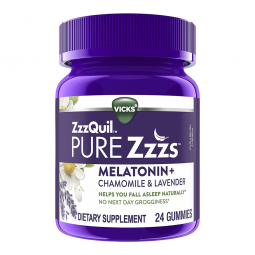 ZzzQuil PURE Zzzs 32390003936 Melatonin + Chamomile & Lavender, Gummies, Wildberry