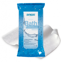 Essential Bath Medium Weight Sage Products 7800-Sage Products Essential Bath Rinse-Free Wipes, Mediu
